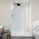 Ember Series 78 in. x 34 in. Framed Arch Fixed Shower Screen Door in Brushed Gold with 8mm Tempered Fluted Glass