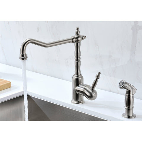 K36203A-108 - ANZZI Elysian Farmhouse 36 in. Double Bowl Kitchen Sink with Locke Faucet in Brushed Nickel