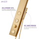 Beverly Series 43 in. 3-Jetted Shower Tower with Heavy Rain Shower and Body Jets and Spray Wand in Gold