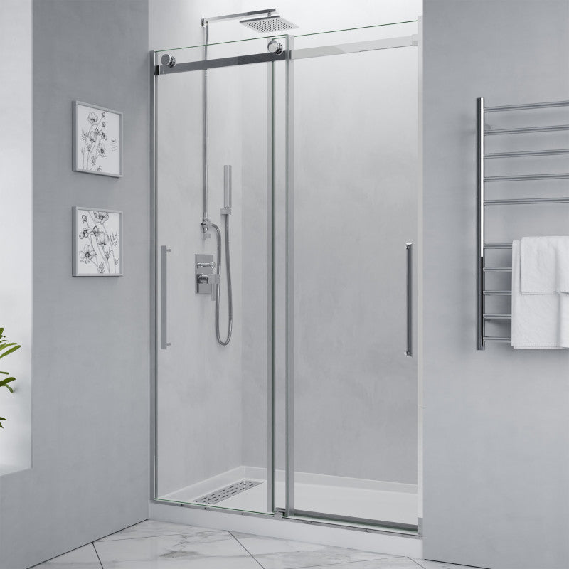unno アネッサ ANZZI Veil Series 34 in. x 74 in. H Fixed Frameless Shower