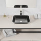 Innovio Series 18 in. L x 13 in. W Rectangular Bathroom Vessel Sink in Matte Black Finish Glass with Chrome Pop-Up Drain