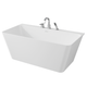 Vault Series 59 in. x 30 in. Flat Bottom Acrylic Freestanding Soaking Bathtub with Center Drain, Chrome Faucet