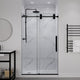 ANZZI Series 48 in. x 76 in. Frameless Shower Door with Sliding in Matte Black  with Tsunami Guard Tempered Clear Glass