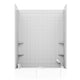 Rampart Series 60 in. W x 60 in. H 2-Piece Glue-Up Acrylic Shower Wall Set in White with 4 in. Square Tile Design
