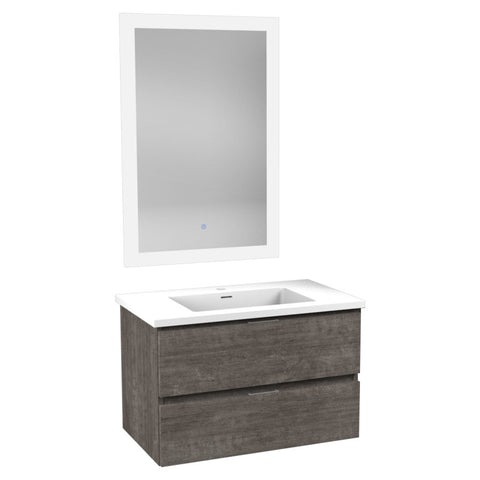 30 in W x 20 in H x 18 in D Bath Vanity with Cultured Marble Vanity Top in White with White Basin & Mirror