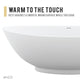 Masoko Series 74 in. x 34 in. Flat Bottom Solid Surface Freestanding Soaking Bathtub with Center Drain in Matte White