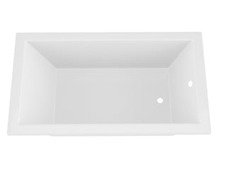 ANZZI Illyrian Series 72" L Drop-In Soaker Bathtub, Marine Grade Acrylic, Reversible Drain, Minimalism-Inspired Design, White