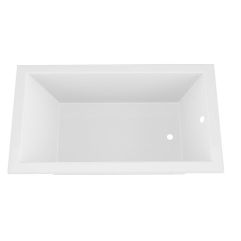 ANZZI Illyrian 6 ft. Acrylic Reversible Drain Rectangular Bathtub in White with 3-Piece Faucet and Handshower