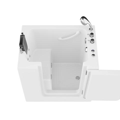 AZ2739RWH - ANZZI Coupe Series 27 in. x 39 in. Right Drain Quick Fill Walk-In Whirlpool Tub in White