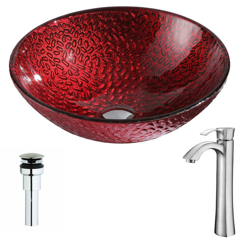 Rhythm Series Deco-Glass Vessel Sink with Harmony Faucet