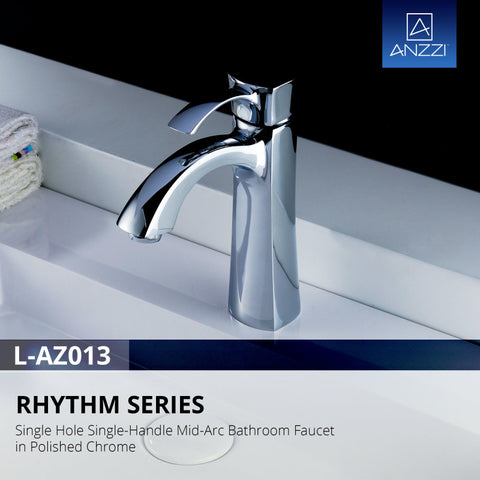 Rhythm Series Single Hole Single-Handle Mid-Arc Bathroom Faucet