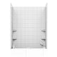 Rampart Series 60 in. W x 60 in. H 2-Piece Glue-Up Acrylic Shower Wall Set in White with 6 in. Square Tile Design