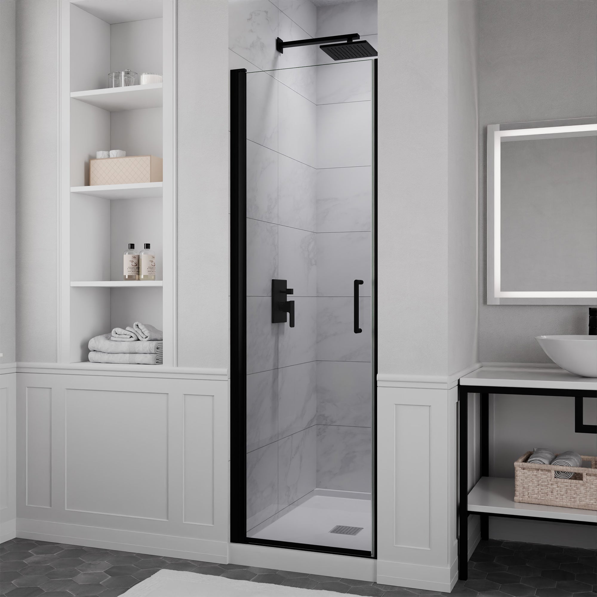 SD-AZ051-01BN - ANZZI Lancer Series 23.4 in. x 72 in. H Hinged