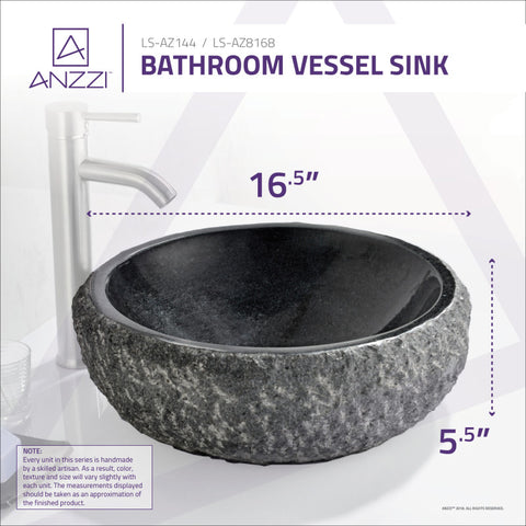 ANZZI Grahame Vessel Sink in Mandy Black ANZZI Grahame Vessel Sink in Mandy Black