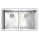 ANZZI VANGUARD Undermount 32 in. Double Bowl Kitchen Sink with Soave Faucet in Oil Bronze