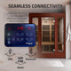 Curacao 3-Person Carbon FAR Infrared Hemlock Wooden Indoor Home Sauna Room with LED Touch Control Panel