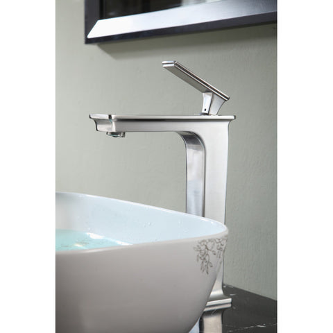L-AZ121BN - Saunter Single Hole Single-Handle Vessel Bathroom Faucet in Brushed Nickel