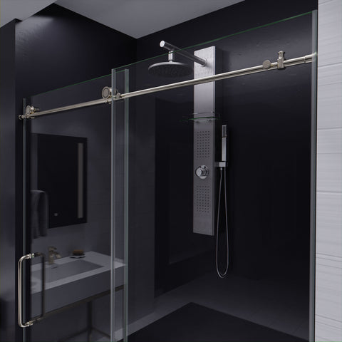 ANZZI Leon Series 60 in. by 76 in. Frameless Sliding Shower Door with Handle