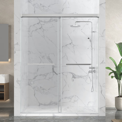 Ward Series Frameless Sliding Shower Door in Various colors with Tempered Clear Glass
