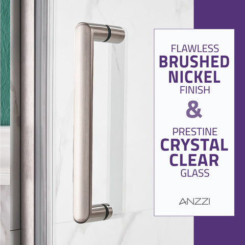 ANZZI Lancer 23 in. x 72 in. Semi-Frameless Shower Door with TSUNAMI GUARD