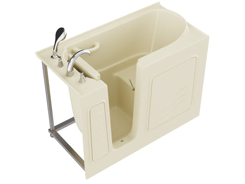 Coupe Series 26 in. x 53 in. Left Drain Quick Fill Walk-In Soaking Tub in Biscuit