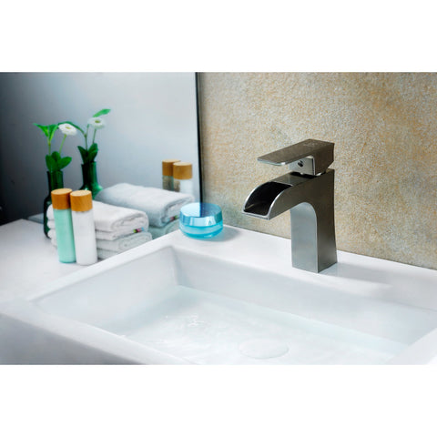 L-AZ019BN - ANZZI Forza Series Single Hole Single-Handle Low-Arc Bathroom Faucet in Brushed Nickel