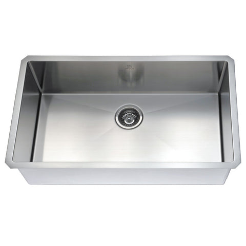 Vanguard Undermount Stainless Steel 32 in. 0-Hole Single Bowl Kitchen Sink in Brushed Satin