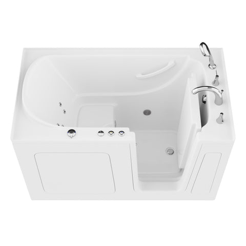 AMZ3260RWH - ANZZI 32 in. x 60 in. Right Drain Quick Fill Walk-In Whirlpool Tub with Powered Fast Drain in White
