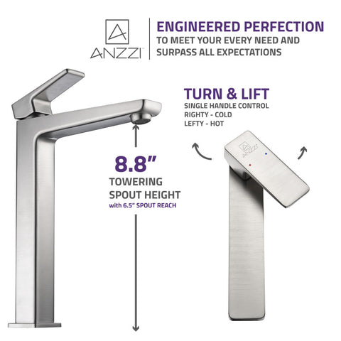 ANZZI Valor Single Hole Single-Handle Bathroom Faucet