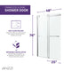 48 in. x 76 in. Frameless Sliding Shower Door with Horizontal Handle in Chrome