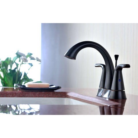ANZZI Cadenza Series 4 in. Centerset 2-Handle High-Arc Bathroom Faucet in Oil Rubbed Bronze