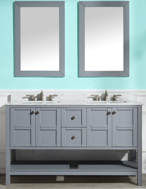 Montaigne 60 in. W x 35 in. H Bathroom Vanity Set in Rich Gray