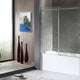 60 in. L x 30 in. W x 83 in. H Right Drain White Rectangular Tub with Frameless Sliding Tub Door in Brushed Nickel