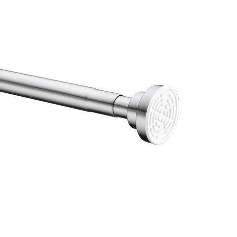 AC-AZSR88BN - ANZZI 48-88 Inches Shower Curtain Rod with Shower Hooks in Brushed Nickel | Adjustable Tension Shower Doorway Curtain Rod | Rust Resistant No Drilling Anti-Slip Bar for Bathroom | AC-AZSR88BN