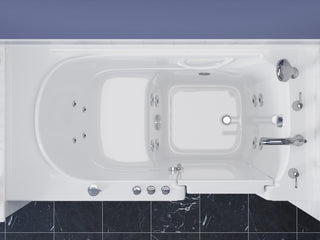 ANZZI 59 in. x 30 in. Right Drain Whirlpool Jetted Bathtub in White with Rounded Toilet and Soft Close Lid