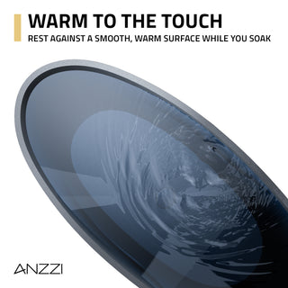 67 in. x 32 in. Freestanding Oval Stone Resin Flat-Bottom Bathtub in Black with Center Drain & Headrest