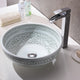 Cadence Series 16 in. Round Bathroom Vessel Sink with Stain-Resistant Non-Porous Surface in Decor White Finish Glass