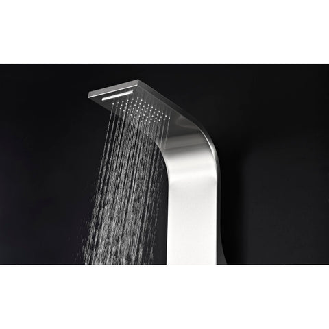 ANZZI Vanzer 52 in. Full Body Shower Panel with Heavy Rain Shower and Spray Wand in Brushed Steel