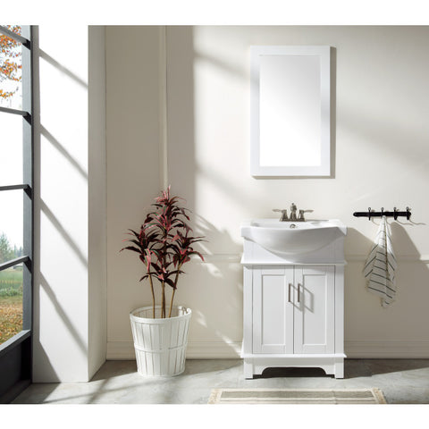 ANZZI Montbrun 24 in. W x 34 in. H Bath Vanity with White Basin and Mirror