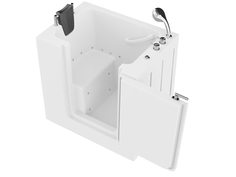 ANZZI Coupe Series 27 in. x 39 in. Right Drain Quick Fill Walk-In Air Tub in White