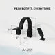 Nite Series Single-Handle Deck-Mount Roman Tub Faucet with Handheld Sprayer in Matte Black