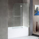 ANZZI 60 in. L x 30 in. W x 79 in. H Right Drain White Rectangular Tub with Frameless Hinged Tub Door in Brushed Nickel Finish