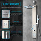 Dion Series 39 in. 2-Jetted Shower with Heavy Rain Showerhead and Spray Wand, Full Body Shower System in Brushed Nickel