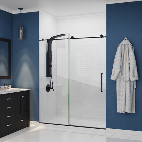SP-AZ078MB - ANZZI Aura 2-Jetted Shower Panel with Heavy Rain Shower & Spray Wand in Matte Black