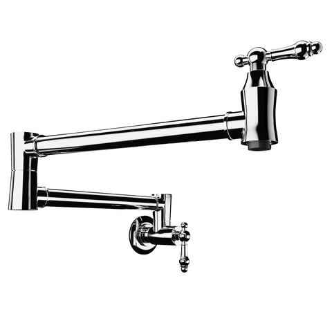 Marca 360-Degree 24 in. Wall Mounted Pot Filler with Dual Swivel in Polished Chrome