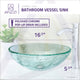ANZZI Vieno Series Vessel Sink with Pop-Up Drain in Crystal Clear Floral