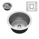 SK-024 - ANZZI Rumelia Drop-in Handmade Copper 17 in. 0-Hole Single Bowl Kitchen Sink in Hammered Nickel