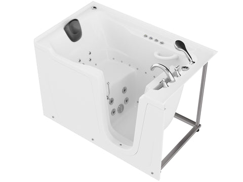 ANZZI 36 in. x 60 in. Right Drain Quick Fill Walk-In Whirlpool and Air Tub with Powered Fast Drain in White