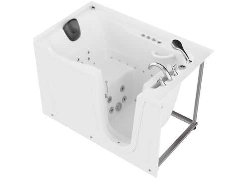 36 in. x 60 in. Right Drain Quick Fill Walk-In Whirlpool and Air Tub with Powered Fast Drain in White