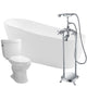 FTAZ093-52C-65 - ANZZI Trend 67 in. Acrylic Flatbottom Non-Whirlpool Bathtub with Tugela Faucet and Talos 1.6 GPF Toilet